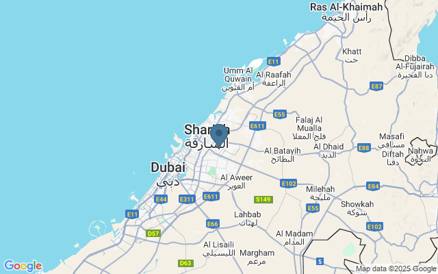 Kaart met locatie De universiteit van Sharjah
